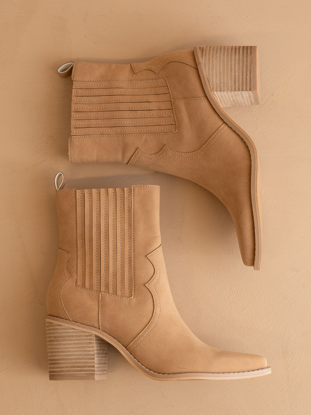 The Addison |  Camel Perfectly Paneled Western Boot