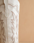 The Ainsley | White Embroidered Cowboy Boot