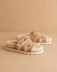 The Alpine | Camel Faux Shearling Sandals