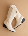 The Amaya | Off White Classic Western Boot