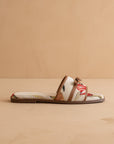 The Andrea | Beige Bow Raffia Slide – Feminine Summer Flat