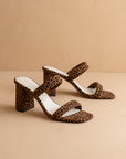 The Angela | Dark Cheetah Strappy Aligator Block Heel