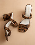 The Angela | Dark Cheetah Strappy Aligator Block Heel