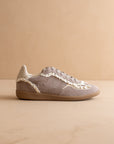 The April | Dark Grey Lace-Trimmed Retro Sneaker