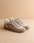 The April | Dark Grey Lace-Trimmed Retro Sneaker