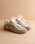 The April | Dark Grey Lace-Trimmed Retro Sneaker