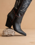 The Ashton | Black Cowboy Boot with Flaire
