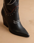 The Ashton | Black Cowboy Boot with Flaire