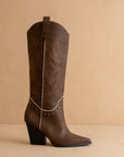 The Ashton | Coffee Cowboy Boot with Flaire