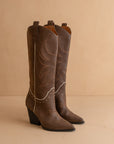 The Ashton | Coffee Cowboy Boot with Flaire
