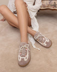 The April | Dark Grey Lace-Trimmed Retro Sneaker