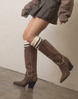 The Ashton | Coffee Cowboy Boot with Flaire