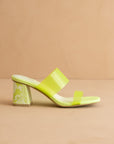 The Bagan | Lime Transparent Sandal Heel