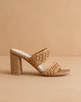The Barbara | Camel Woven Double Band Heel