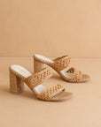 The Barbara | Camel Woven Double Band Heel