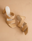 The Barbara | Wheat Woven Double Band Heel