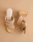 The Barbara | Wheat Woven Double Band Heel
