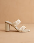 The Barbara | Wheat Woven Double Band Heel