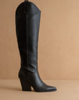 The Barcelona | Black Knee High Western Boot