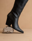The Barcelona | Black Knee High Western Boot