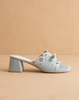 The Bella | Denim Scalloped Mule with Bow
