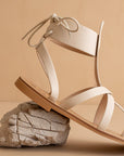 The Blaze | Beige Lace-Up Sandal