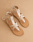 The Blaze | Beige Lace-Up Sandal