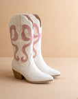The Bowie | Pink Western Boot with Pink Inlay