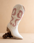 The Bowie | Pink Western Boot with Pink Inlay