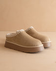 The Brandi | Almond Platform Cozy Mule Slipper