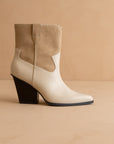The Brooks | Beige Two Toned Western Bootie