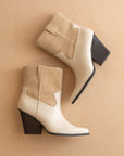 The Brooks | Beige Two Toned Western Bootie