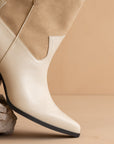 The Brooks | Beige Two Toned Western Bootie