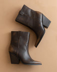 The Brooks | Coffee Two Toned Western Bootie