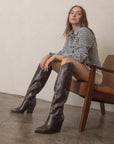 The Barcelona | Brown Knee High Western Boot