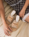 The Bella | Sand Scalloped Mule with Bow