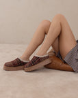 The Brandi | Mocha Tweed Platform Cozy Mule Slipper