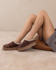 The Brandi | Mocha Tweed Platform Cozy Mule Slipper