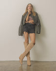 The Bronco | Almond Knee High Embroidered Cowboy Boot