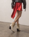 The Brooks | Beige Two Toned Western Bootie