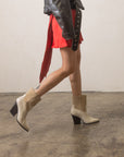 The Brooks | Beige Two Toned Western Bootie