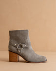 The Cameron | Grey Heeled Moto Chelsea Boot