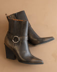 The Carson | Brown Distressed Leather Moto Bootie