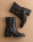The Clyde | Black Moto Ankle Boot