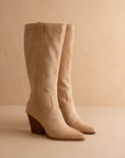 The Collins | Almond Pointed Toe Western Knee Boot