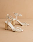 The Colmar | Beige Strappy Braided Sandal with a Jute Heel