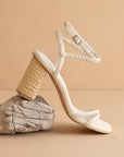 The Colmar | Beige Strappy Braided Sandal with a Jute Heel