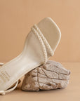 The Colmar | Beige Strappy Braided Sandal with a Jute Heel