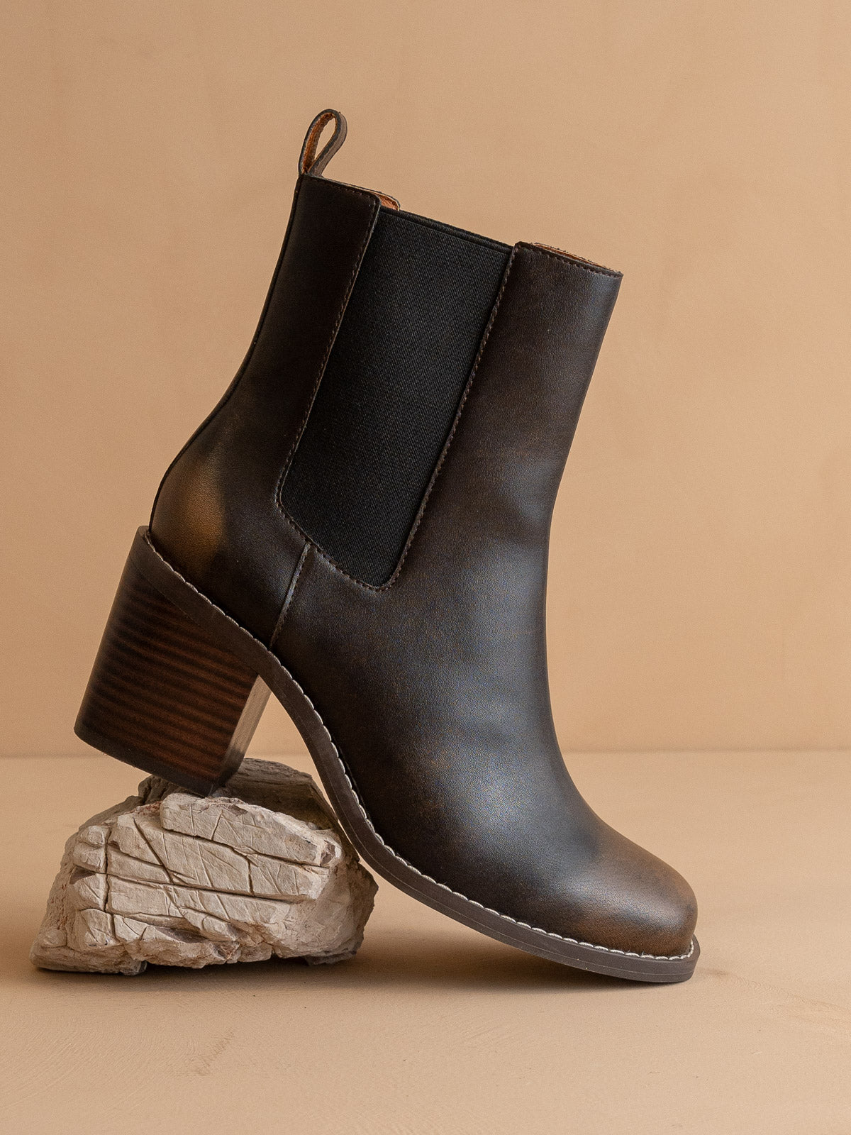 The Dakota | Brown Heeled Chelsea Bootie