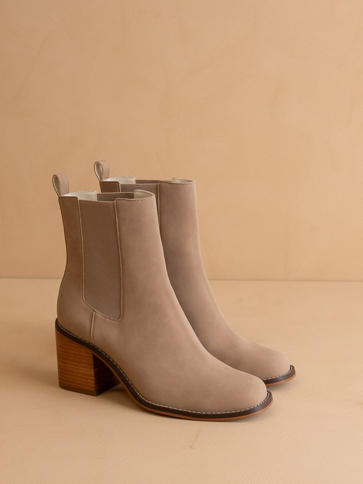 The Dakota | Cedar Wood Heeled Chelsea Bootie